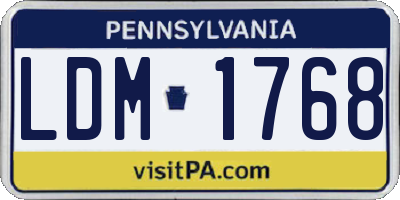 PA license plate LDM1768