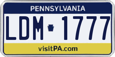 PA license plate LDM1777
