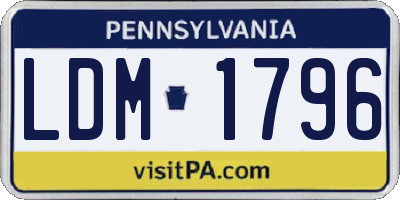 PA license plate LDM1796