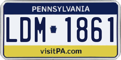 PA license plate LDM1861