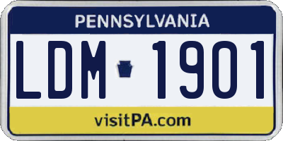 PA license plate LDM1901