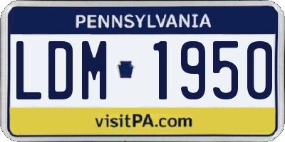 PA license plate LDM1950