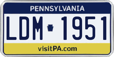 PA license plate LDM1951