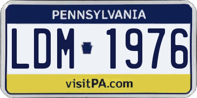 PA license plate LDM1976