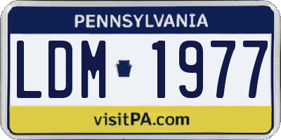 PA license plate LDM1977