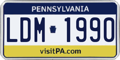 PA license plate LDM1990