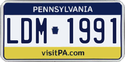 PA license plate LDM1991