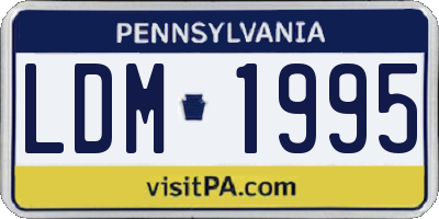 PA license plate LDM1995