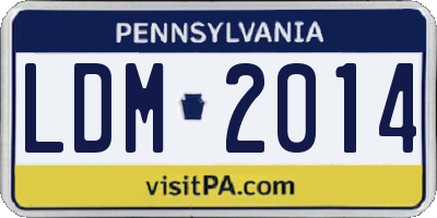 PA license plate LDM2014