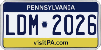 PA license plate LDM2026