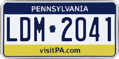 PA license plate LDM2041