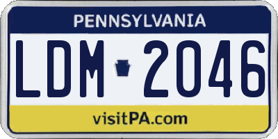 PA license plate LDM2046