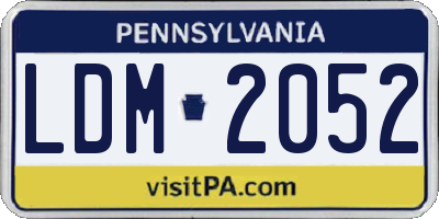 PA license plate LDM2052