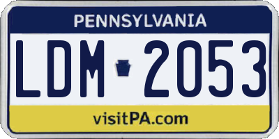 PA license plate LDM2053