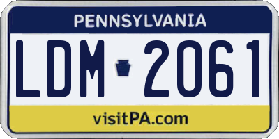 PA license plate LDM2061