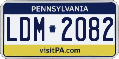 PA license plate LDM2082