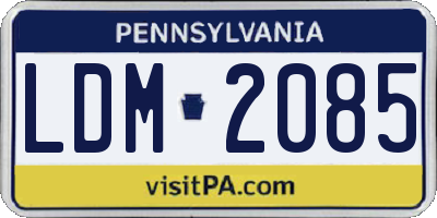 PA license plate LDM2085