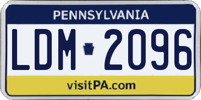 PA license plate LDM2096