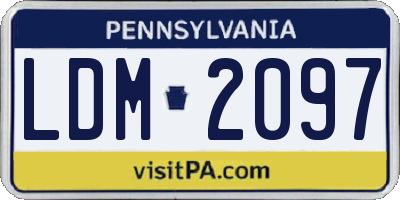 PA license plate LDM2097