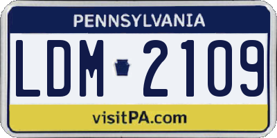 PA license plate LDM2109