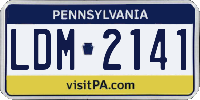 PA license plate LDM2141