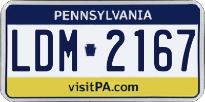 PA license plate LDM2167