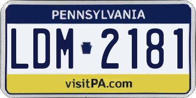PA license plate LDM2181