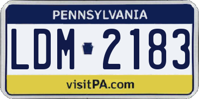 PA license plate LDM2183