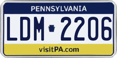 PA license plate LDM2206