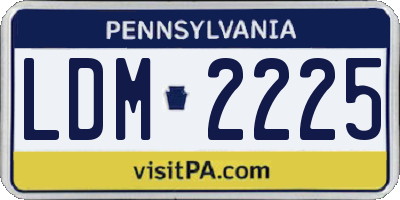 PA license plate LDM2225
