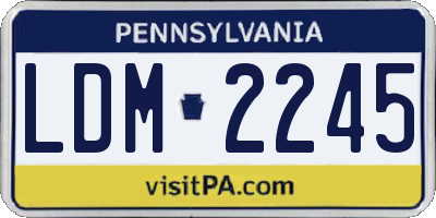 PA license plate LDM2245