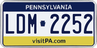 PA license plate LDM2252