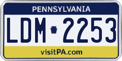 PA license plate LDM2253