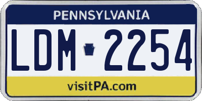 PA license plate LDM2254