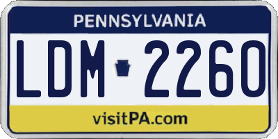 PA license plate LDM2260