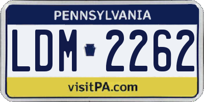 PA license plate LDM2262
