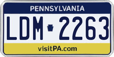 PA license plate LDM2263