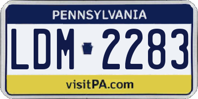 PA license plate LDM2283