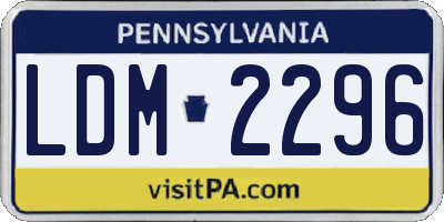 PA license plate LDM2296