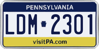 PA license plate LDM2301