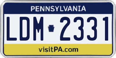 PA license plate LDM2331