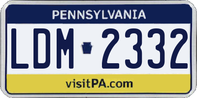 PA license plate LDM2332