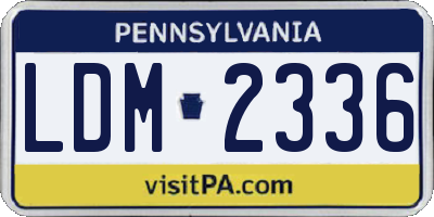 PA license plate LDM2336