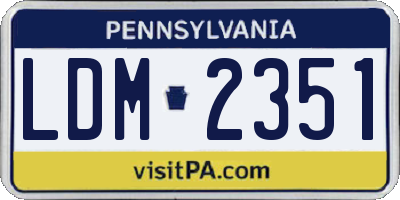 PA license plate LDM2351