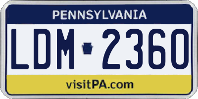 PA license plate LDM2360
