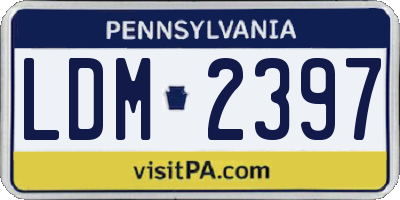 PA license plate LDM2397