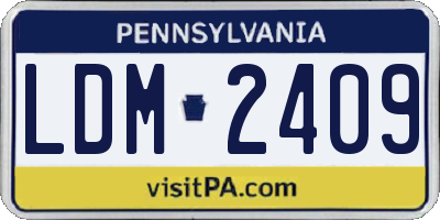 PA license plate LDM2409
