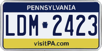 PA license plate LDM2423