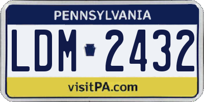PA license plate LDM2432