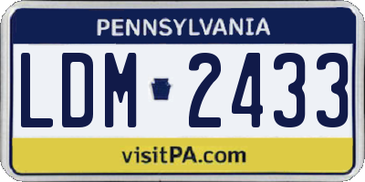 PA license plate LDM2433